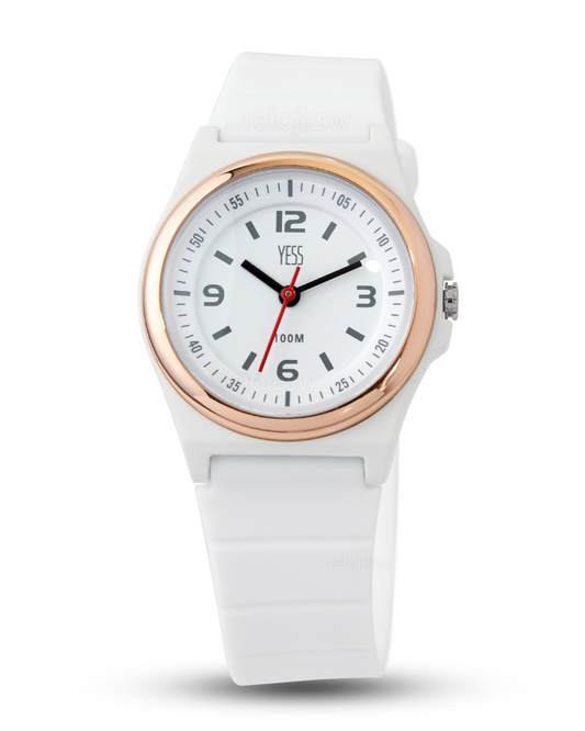 Reloj Yess Mujer Blanco Oro Rosa AAR-1