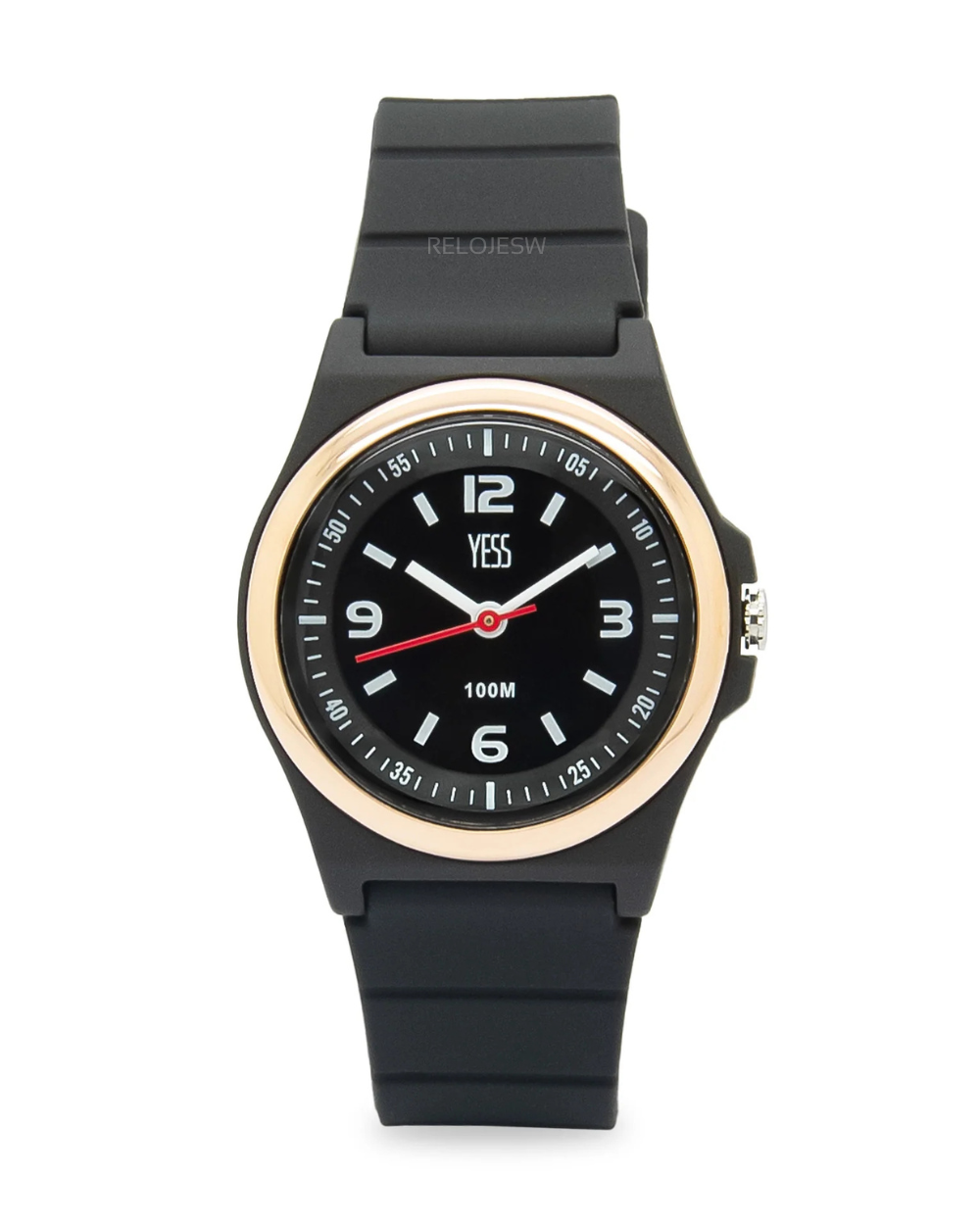 Reloj Yess Mujer Negro Dorado AAR-7