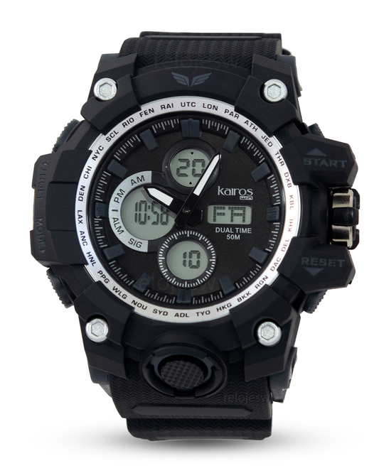 Reloj Kairos Hombre Negro Plateado ADM0405-4