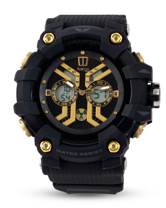 Reloj Kairos Hombre Negro Dorado ADM1123-4