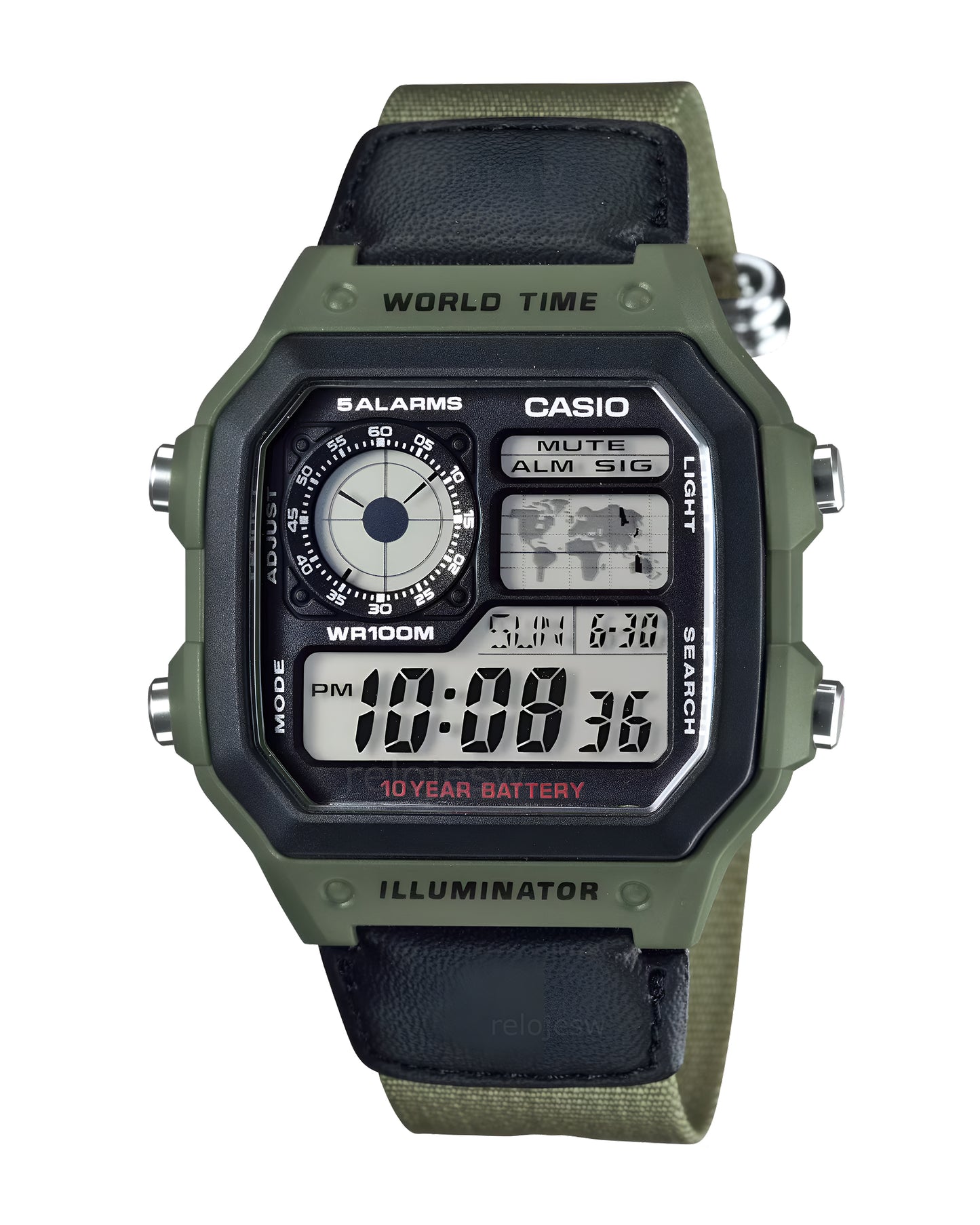 Reloj Casio Hombre Original Verde AE-1200WHB-3BV