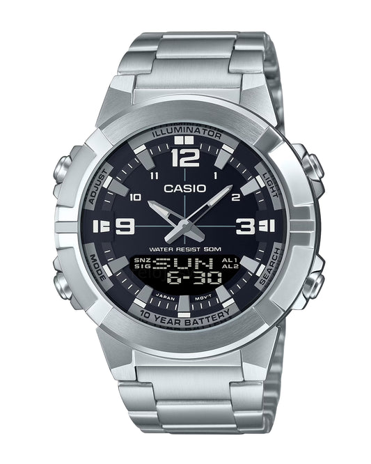 Reloj Casio Hombre Original Plateado AMW-870D-1AV