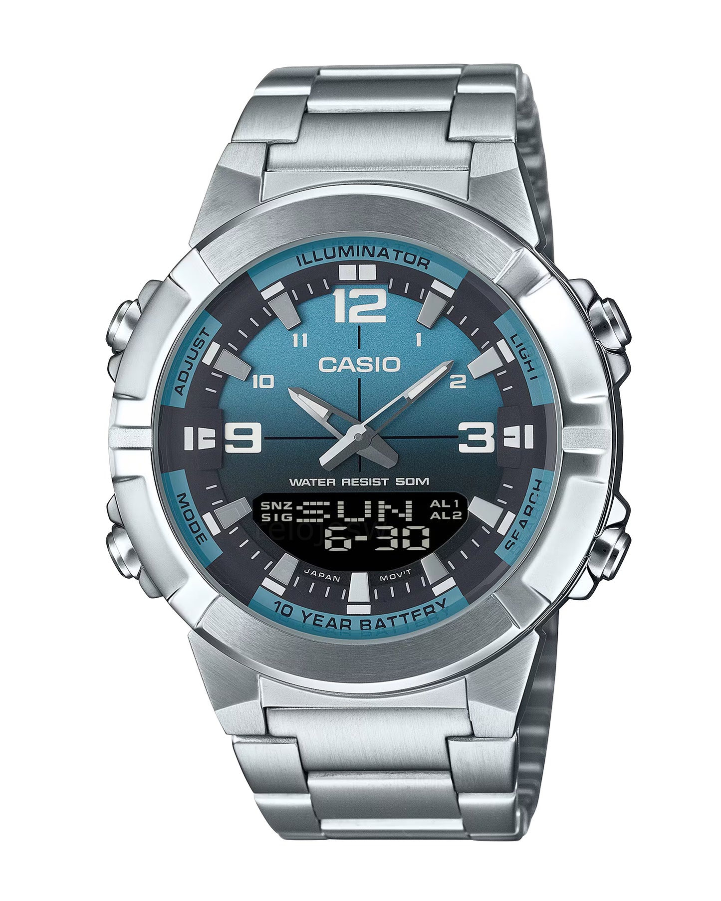 Reloj Casio Hombre Original Plateado AMW-870DA-2A2V