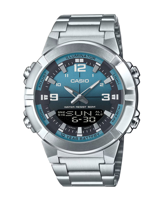 Reloj Casio Hombre Original Plateado AMW-870DA-2A2V