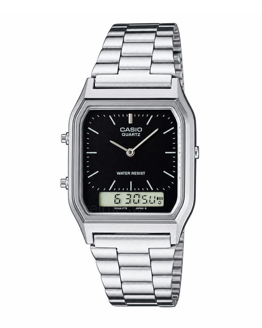 Reloj Casio Unisex Original Plateado AQ-230A-1DMQ