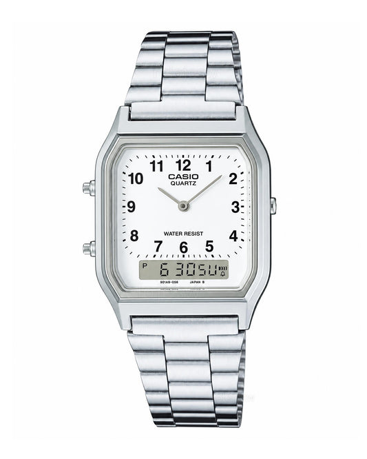 Reloj Casio Unisex Original Plateado AQ-230A-7BMQ