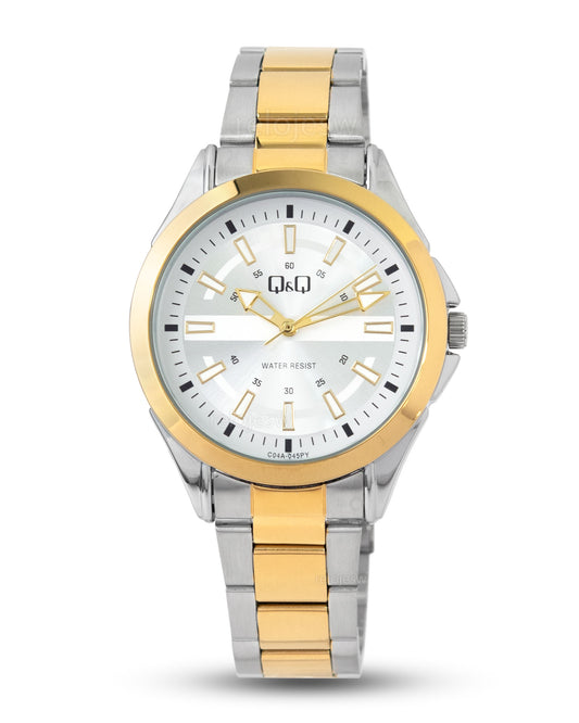 Reloj Q&Q Hombre Plateado Dorado C04A045Y