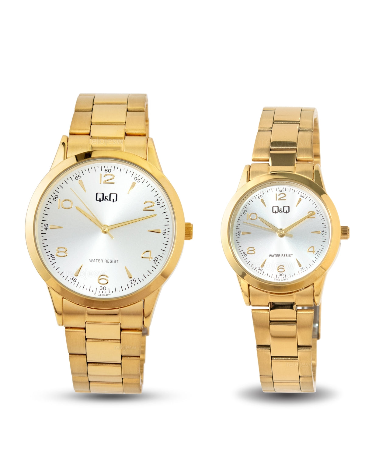 Reloj Q&Q Pareja Plateado Dorado C10A044Y-C11A028Y