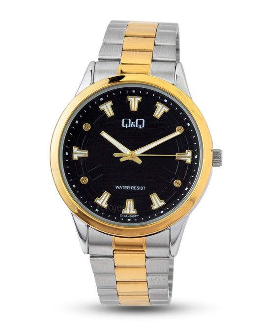 Reloj Q&Q Hombre Plateado Dorado C10A060Y