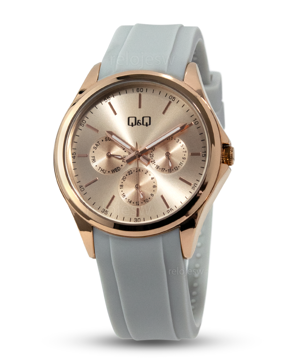 Reloj Q&Q Mujer Gris Oro Rosa C25A004Y