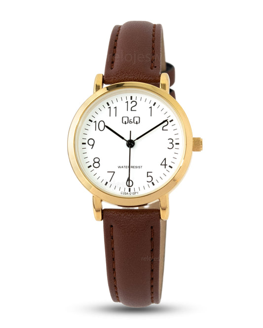 Reloj Q&Q Mujer Marrón Dorado C35A010Y