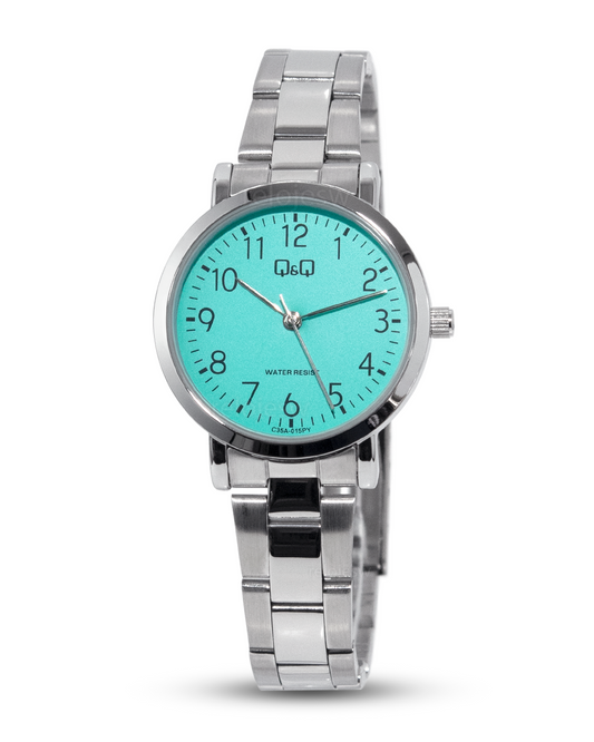 Reloj Q&Q Mujer Plateado Turquesa C35A015Y