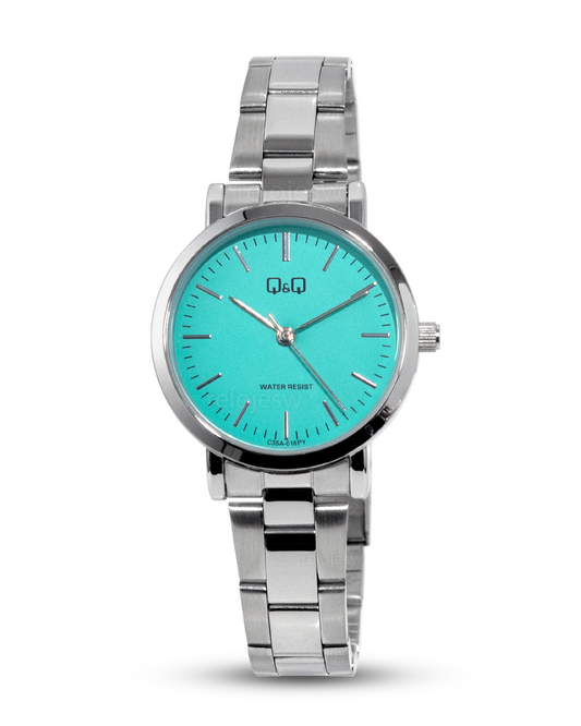 Reloj Q&Q Mujer Plateado Turquesa C35A016Y