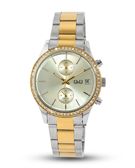 Reloj Q&Q Mujer Plateado Dorado C70A004Y