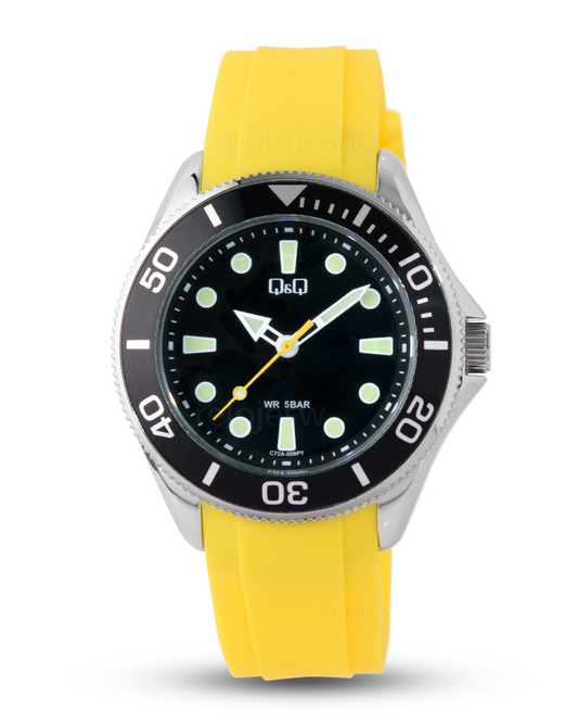 Reloj Q&Q Hombre Amarillo Plateado C72A009Y
