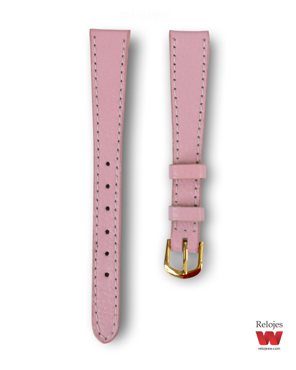Correa para Reloj en Cuero Genuino Corrugado Rosado