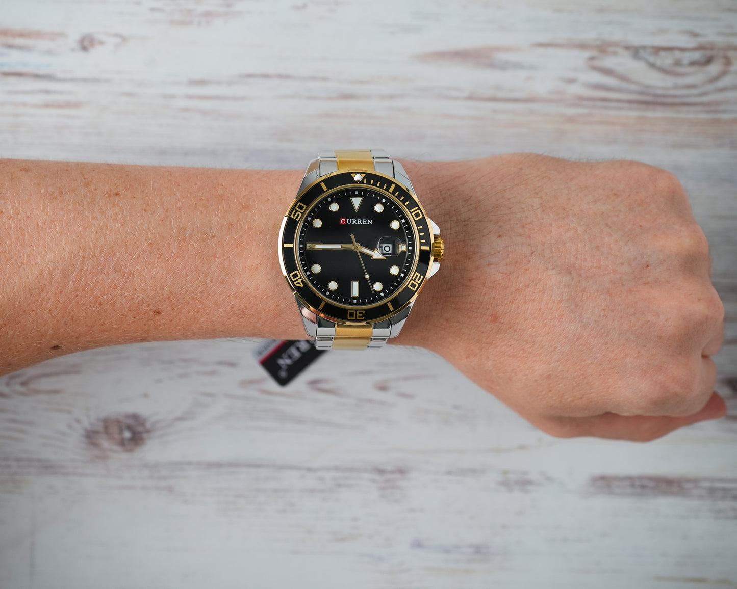 Reloj Curren Hombre Original Plateado y Dorado CU8388-BINE