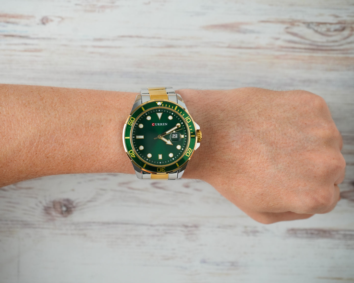 Reloj Curren Hombre Original Plateado y Dorado CU8388-BIVE