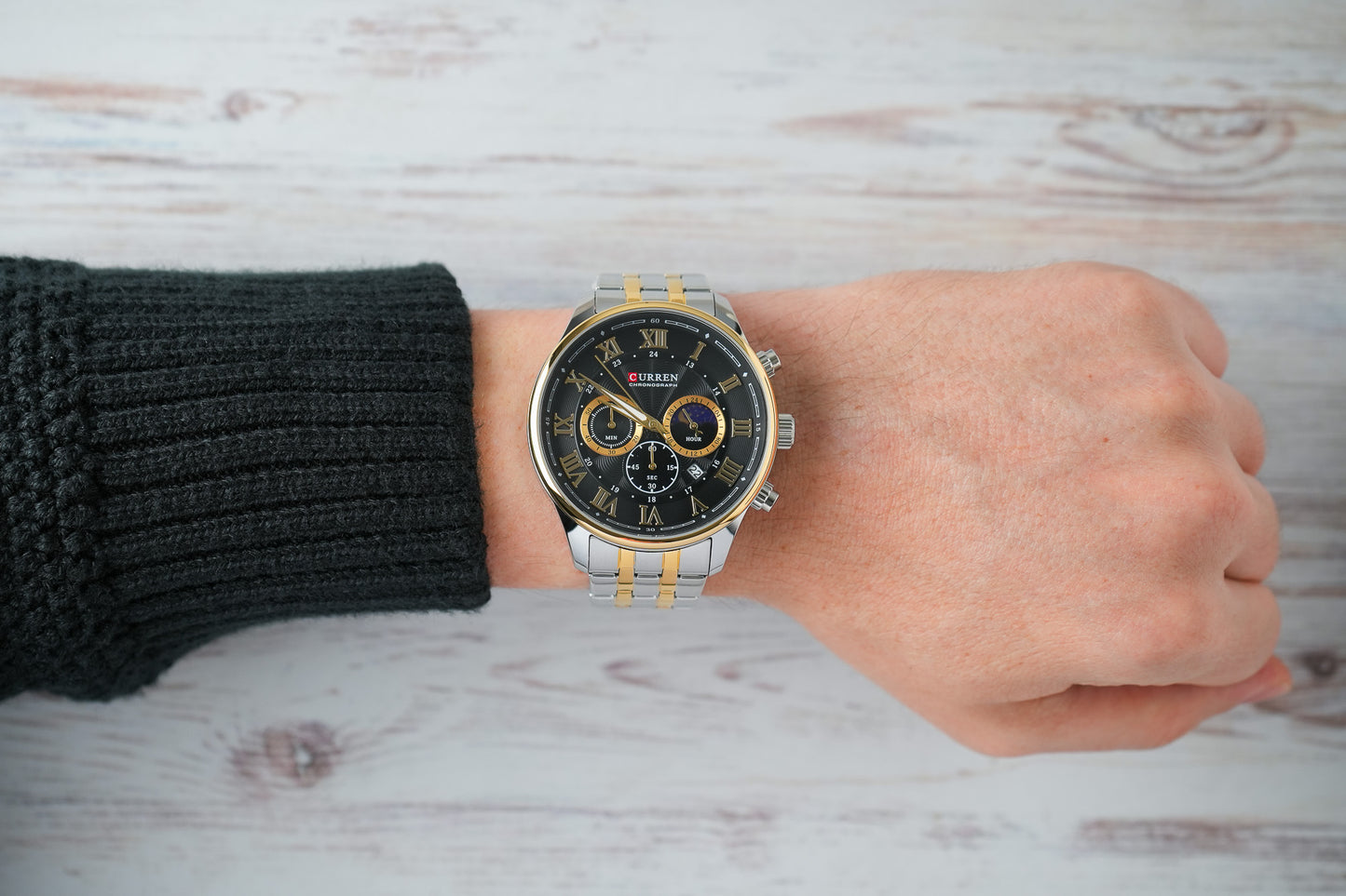 Reloj Curren Hombre Original Plateado y Dorado CU8427-BINE