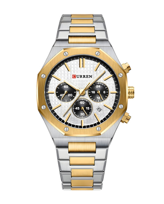 Reloj Curren Hombre Plateado y Dorado CU8440-BIBL