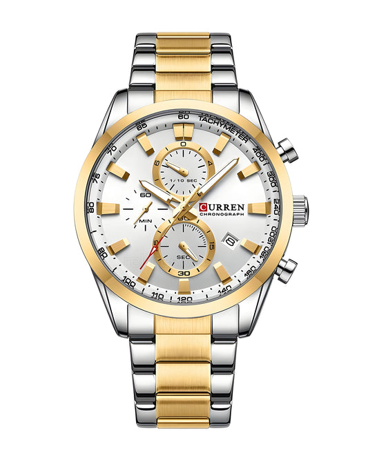 Reloj Curren Hombre Plateado y Dorado CU8445-BIBL