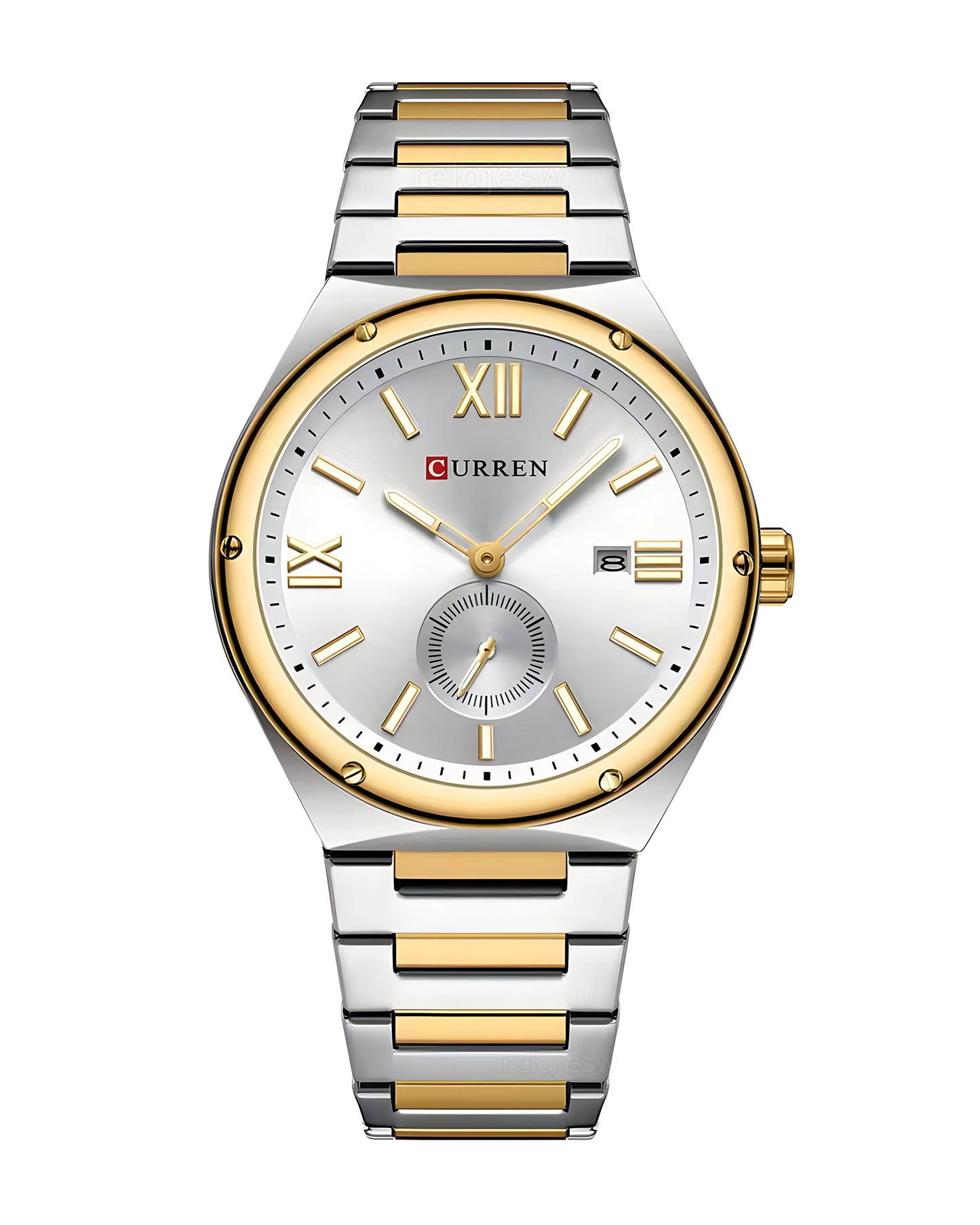 Reloj Curren Hombre Plateado y Dorado CU8471-BIBL
