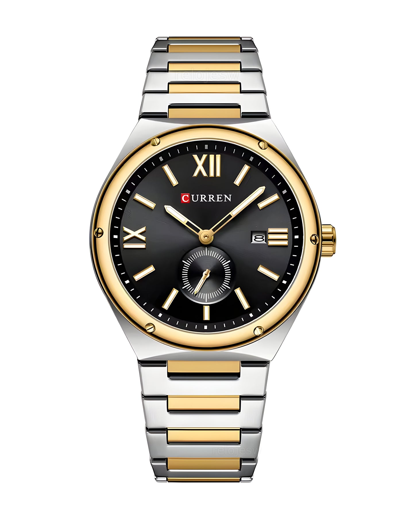 Reloj Curren Hombre Original Plateado y Dorado CU8471-BINE