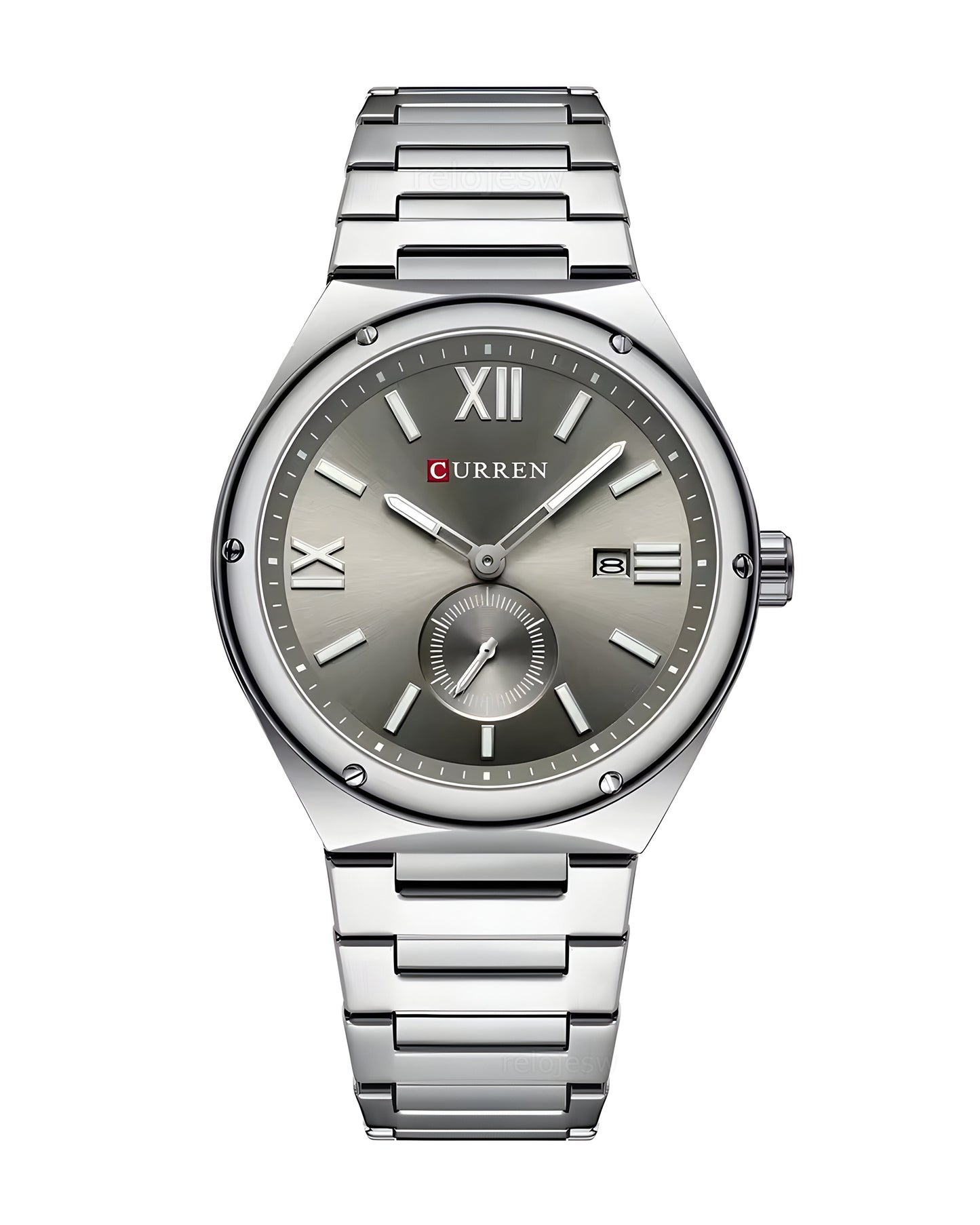 Reloj Curren Hombre Original Plateado CU8471-PLGR