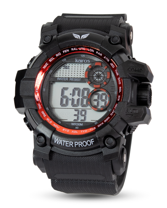 Reloj Kairos Hombre Negro Rojo DM1313-NERO