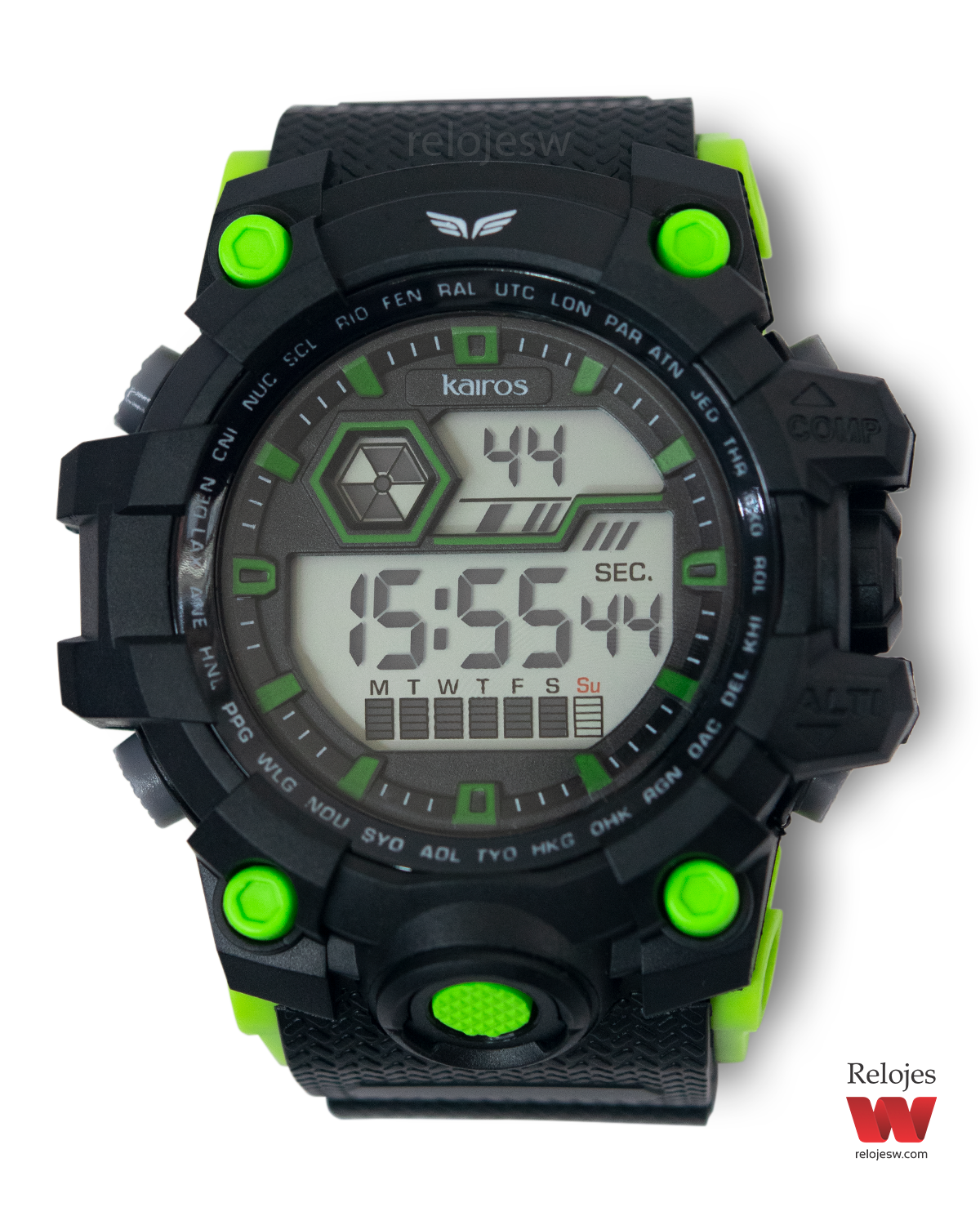 Reloj Kairos Hombre Negro Verde DM1623-NEVE