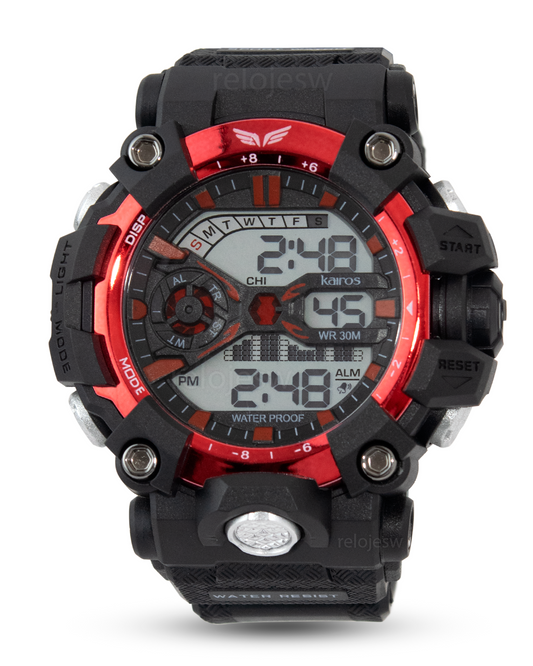 Reloj Kairos Hombre Negro Rojo DM1909B-NERO