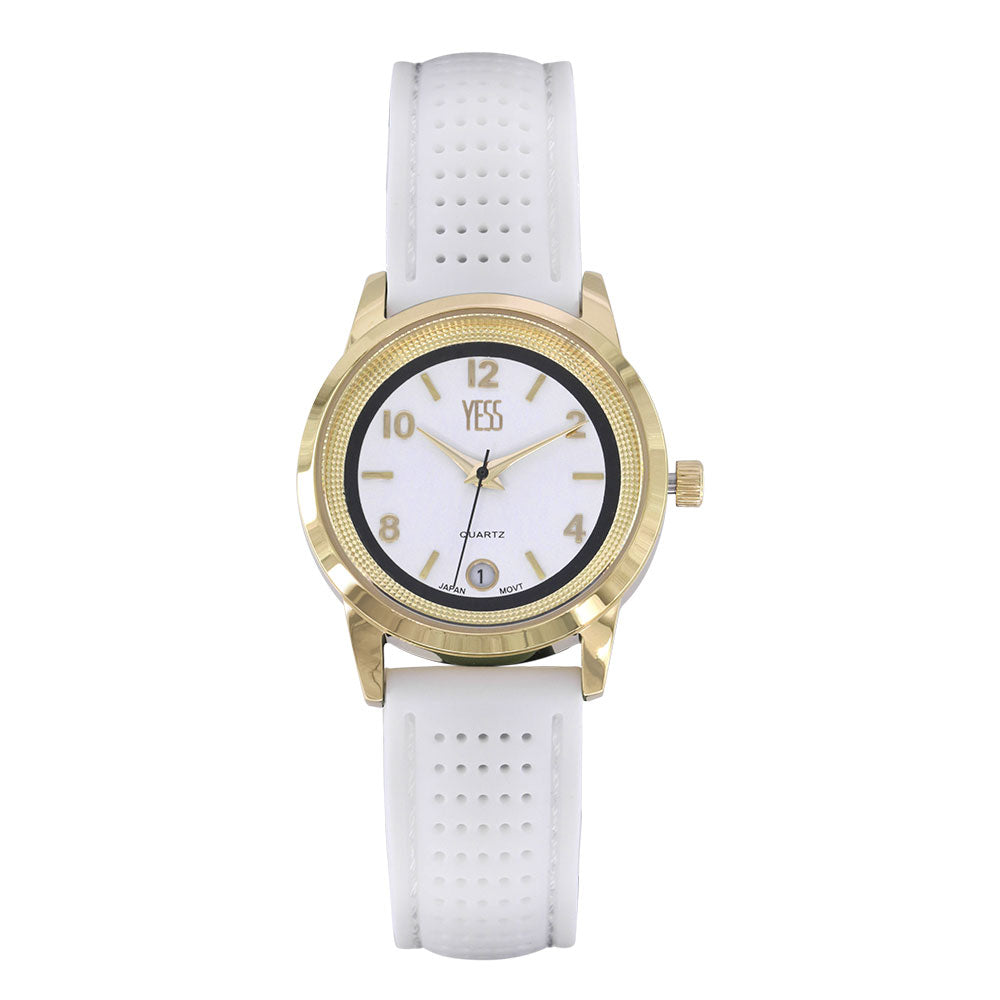 Reloj Yess Mujer Blanco Dorado EA3242-1
