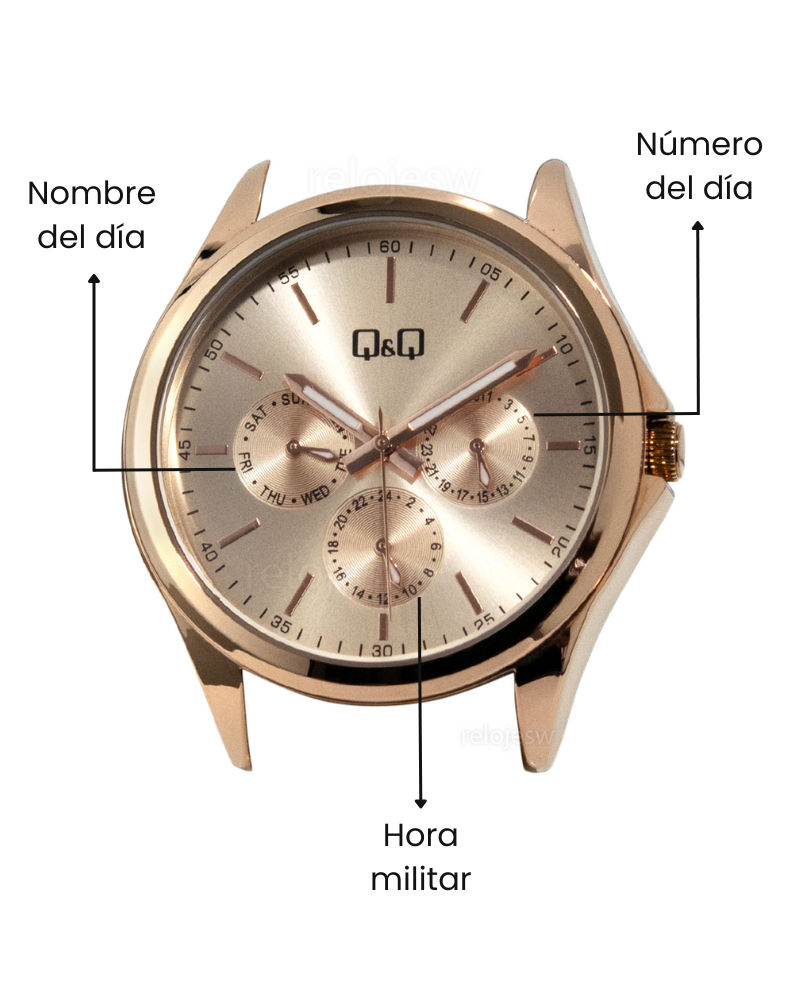 Reloj Q&Q Mujer Gris Oro Rosa C25A004Y