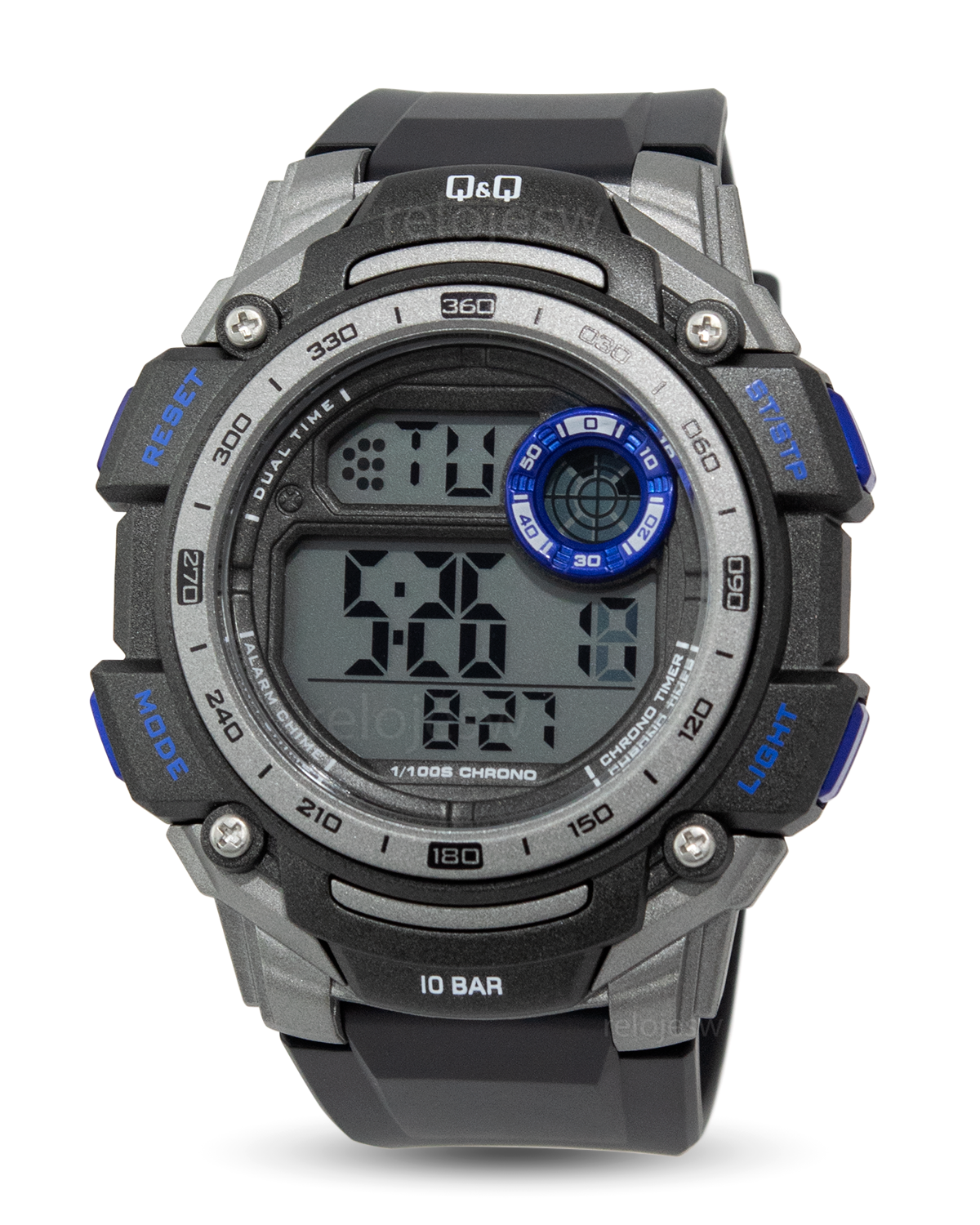 Reloj Q&Q Hombre Negro Plateado G09A501Y