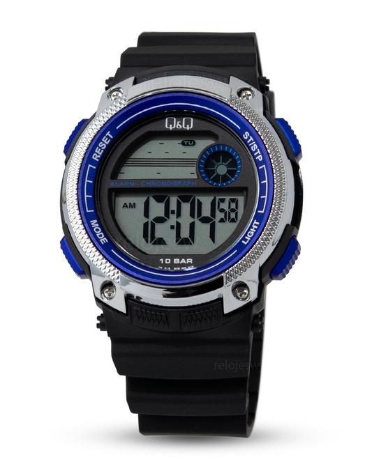 Reloj Q&Q Hombre Negro Plateado G26A500Y