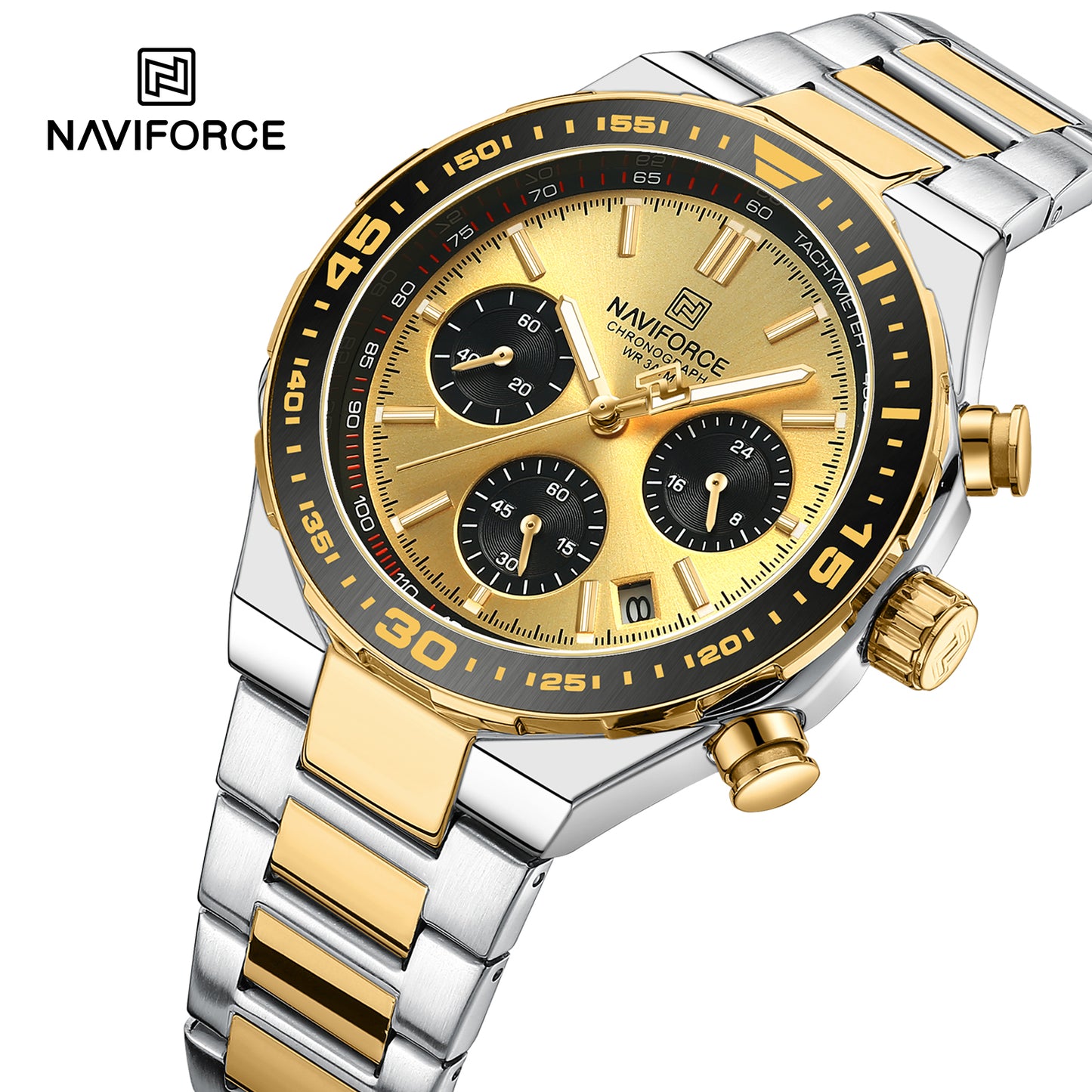 Reloj Naviforce Hombre Plateado Dorado NF8049-BIDO