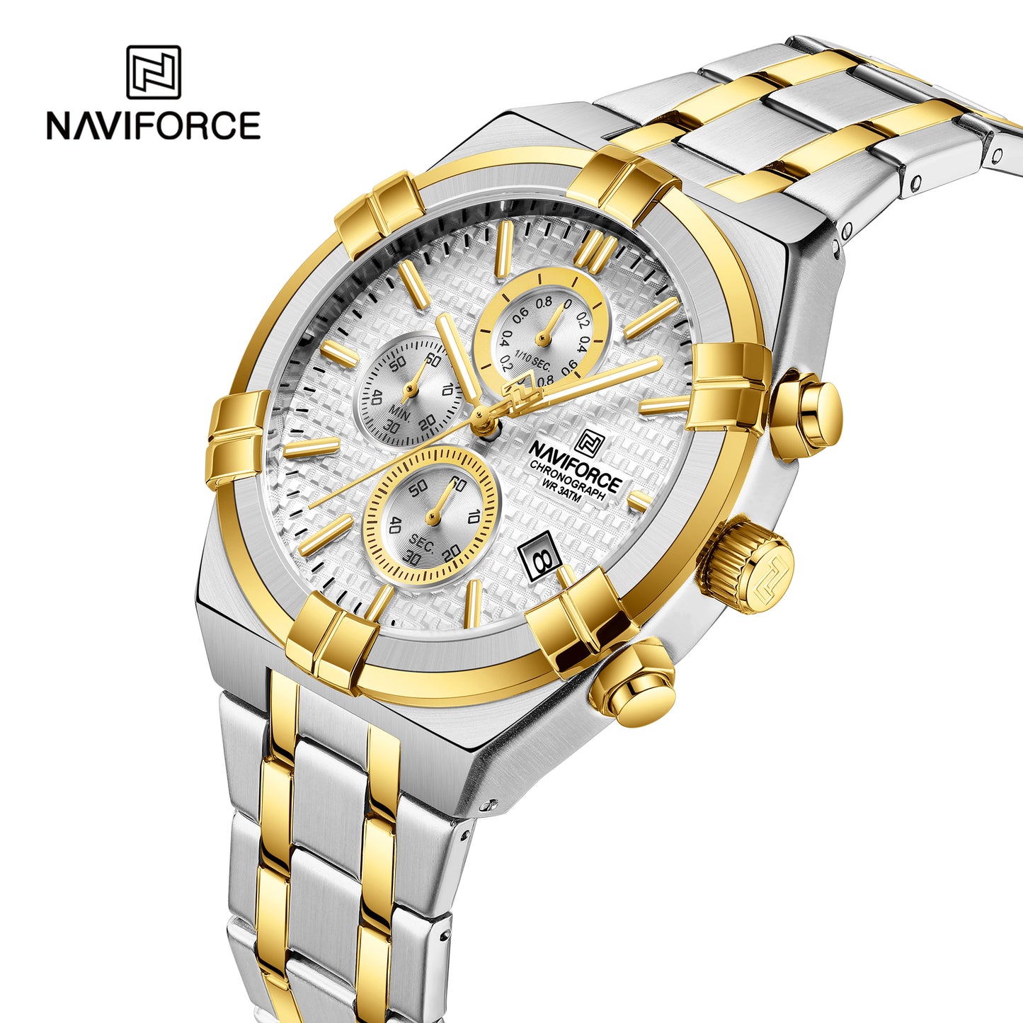Reloj Naviforce Hombre Plateado Dorado NF8042-2