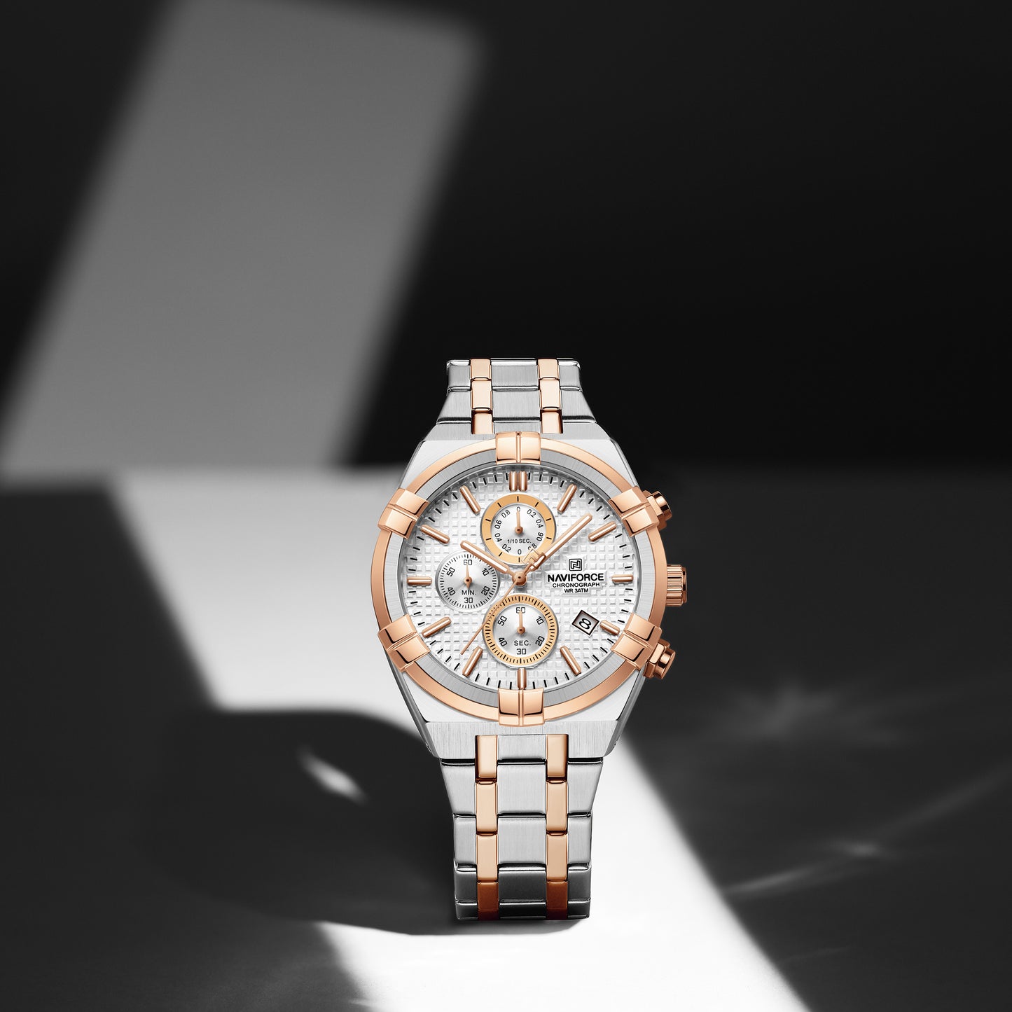 Reloj Naviforce Hombre Plateado Oro Rosa NF8042-5