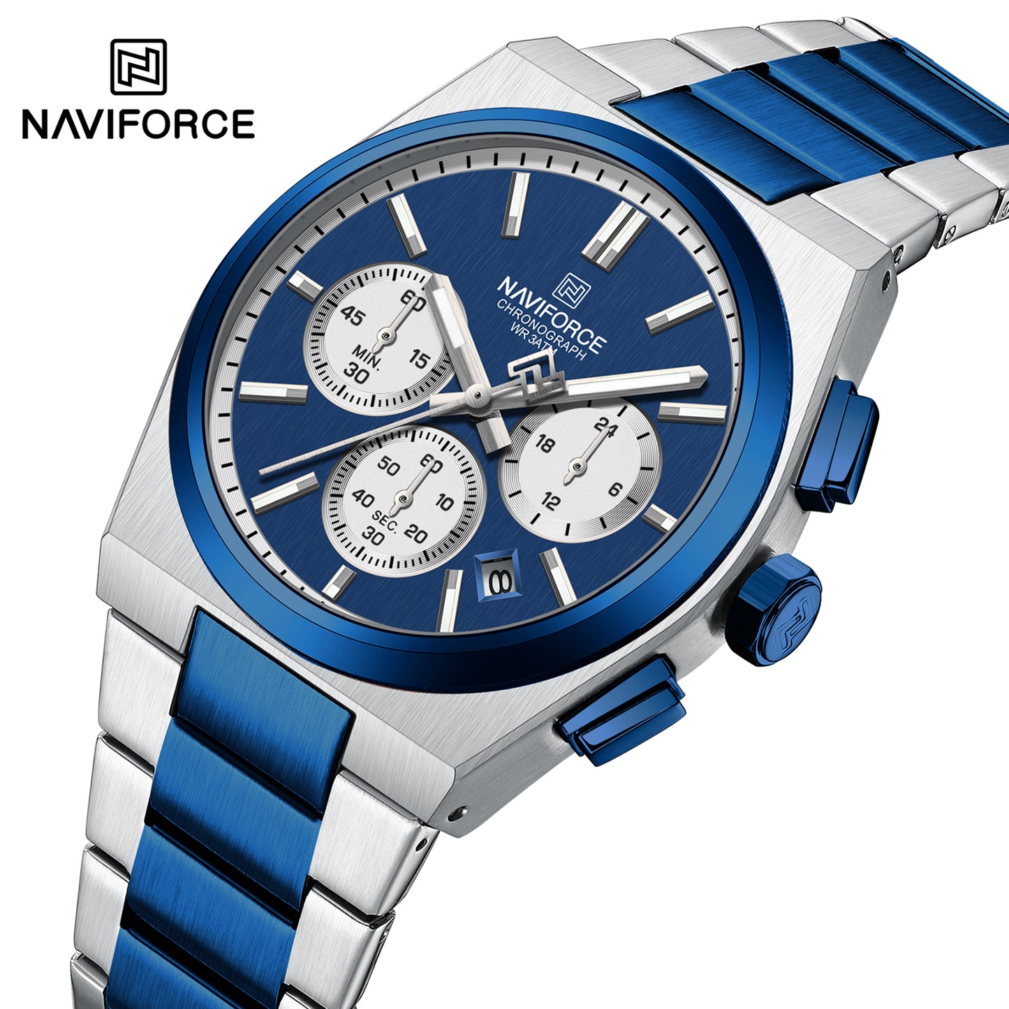 Reloj Naviforce Hombre Azul Plateado NF8048G-BIAZ
