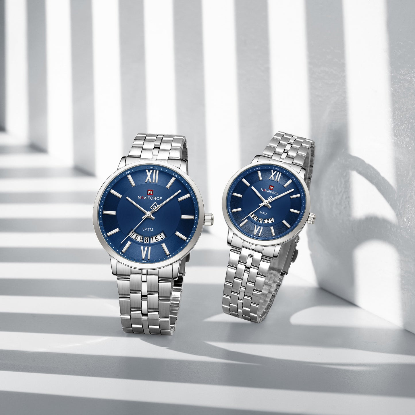 Reloj Naviforce Pareja Plateado Azul NF9238-PLAZ