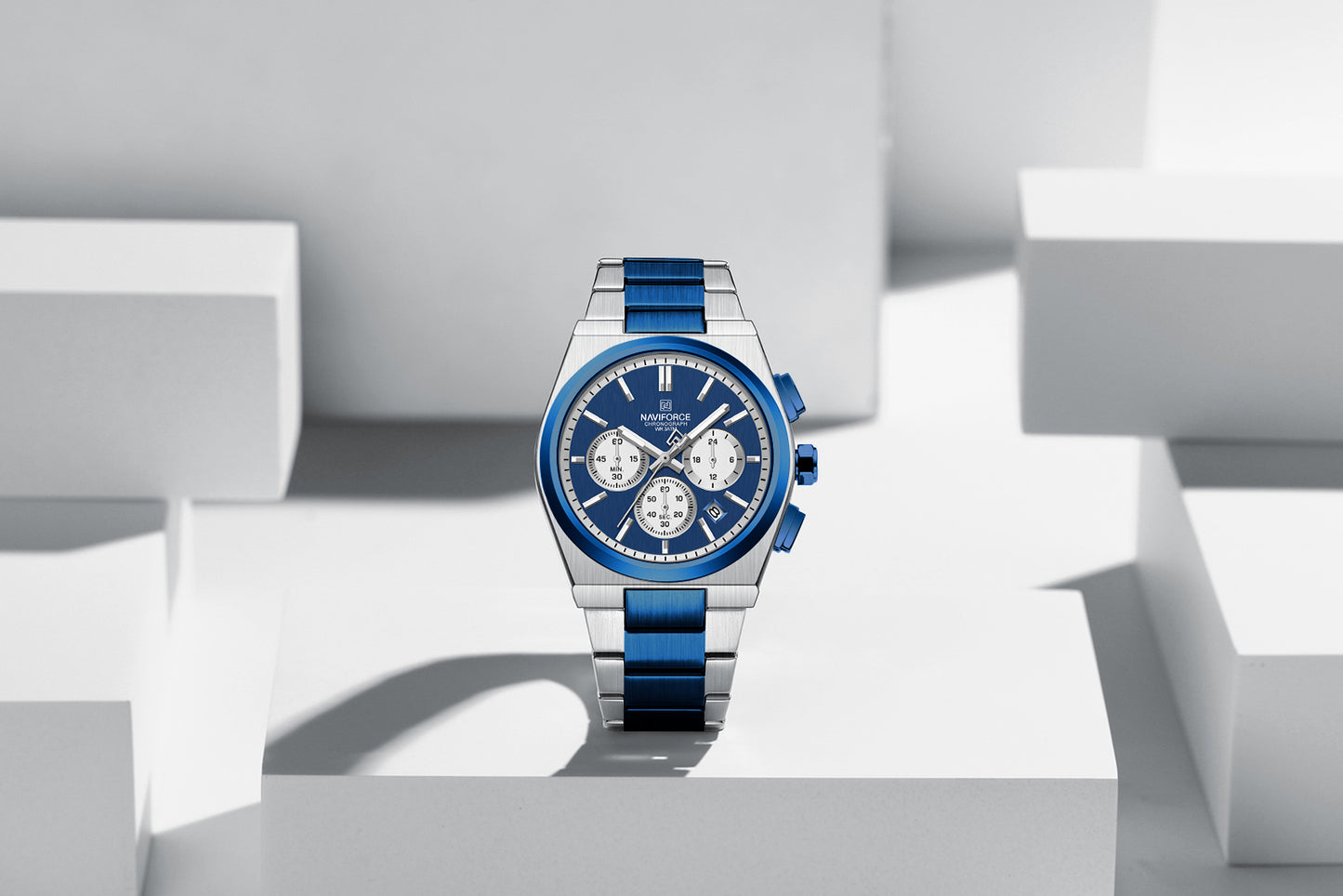 Reloj Naviforce Hombre Azul Plateado NF8048G-BIAZ