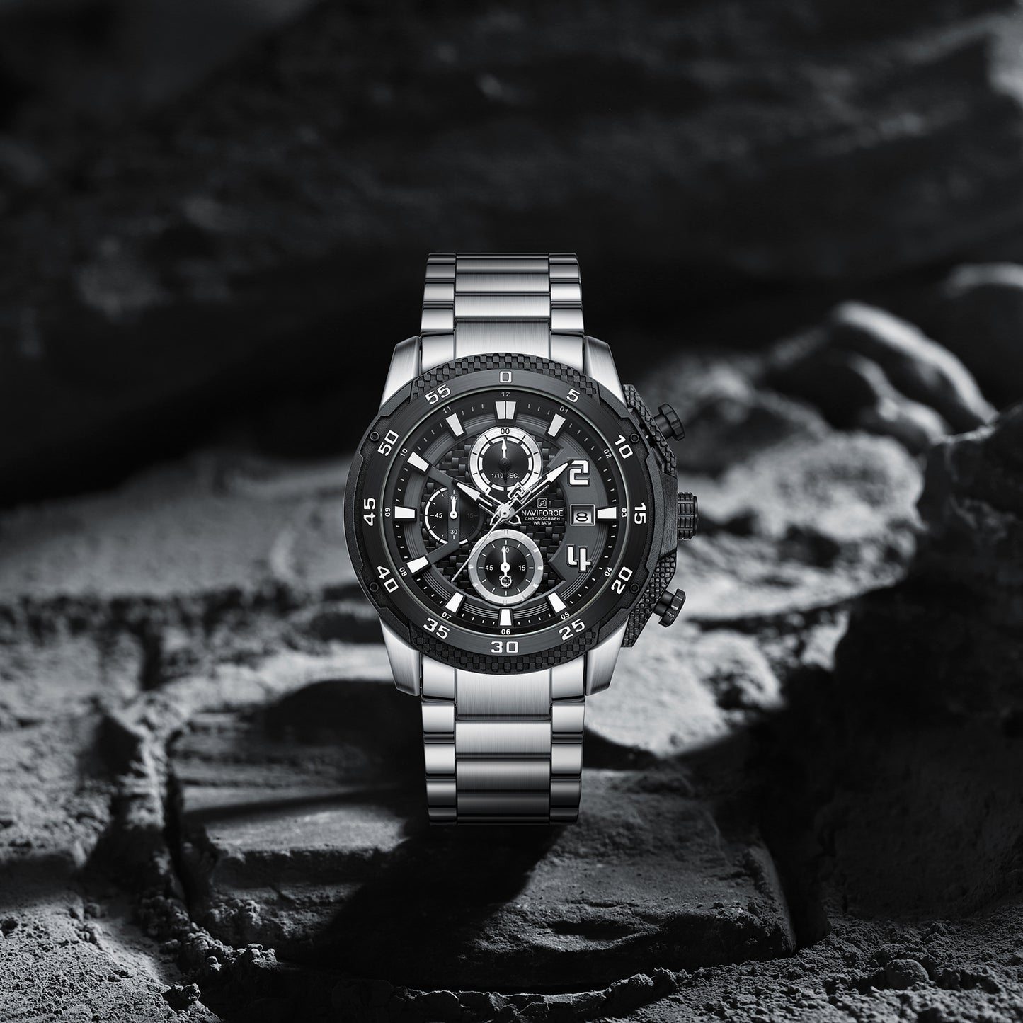 Reloj Naviforce Hombre Plateado Negro NF8047-PLNE