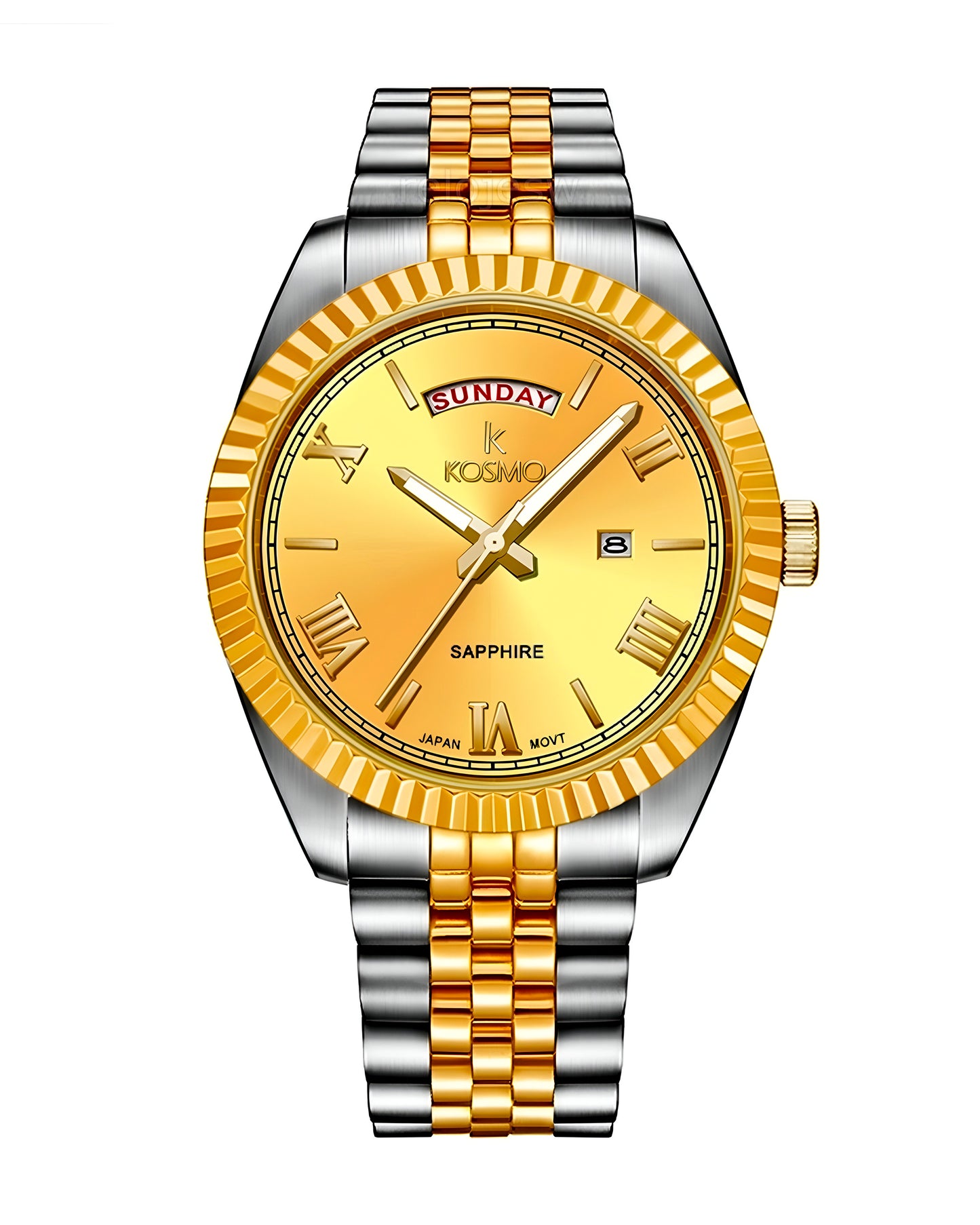 Reloj Kosmo Hombre Plateado y Dorado K-583S-BIDO