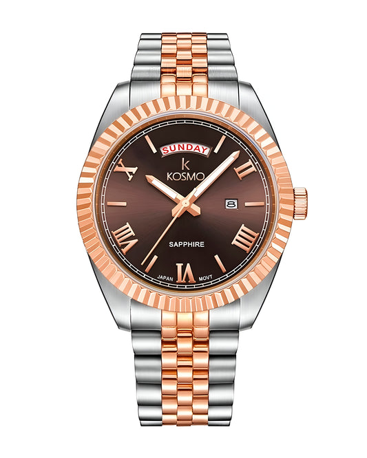 Reloj Kosmo Hombre Plateado y Oro Rosa K-583S-PLOR