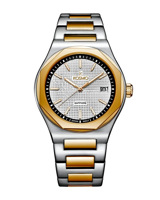 Reloj Kosmo Hombre Plateado y Dorado K-609-BIPL