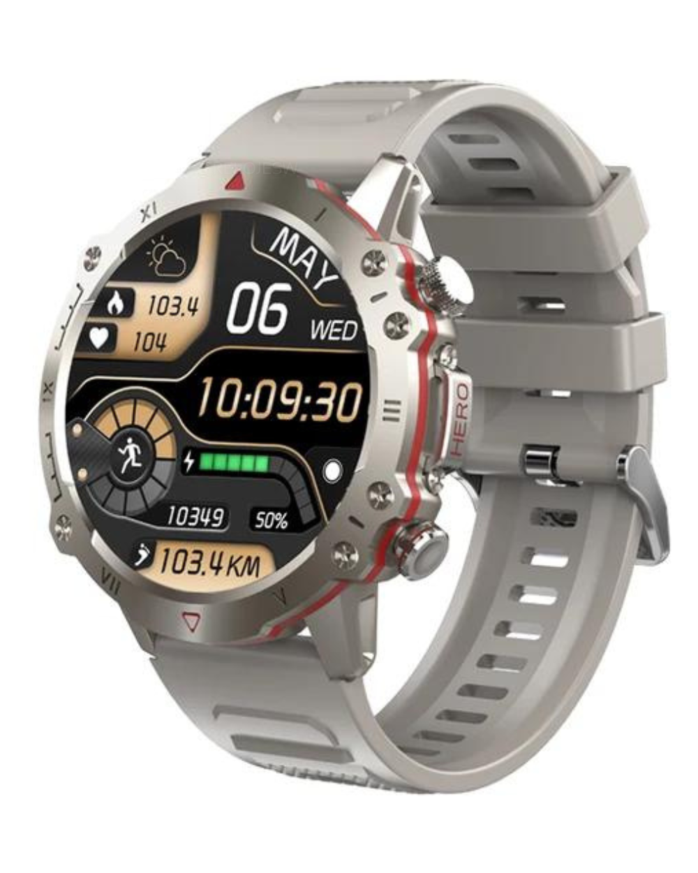 Reloj Smartwatch Hombre Gris Plateado K12-GR