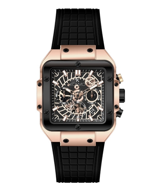 Reloj Kosmo Hombre Negro Oro Rosa K4200G-NEOR