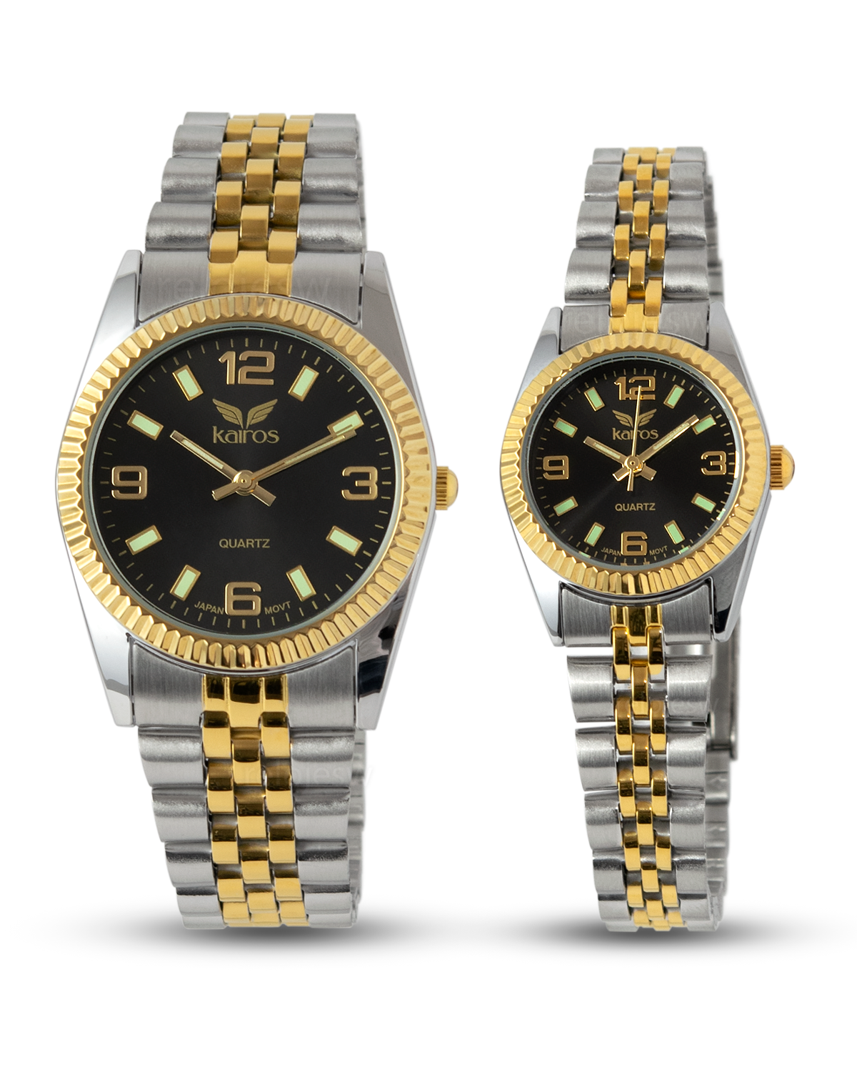 Reloj Kairos Pareja Bicolor Negro KL356M-KL356L-BINE