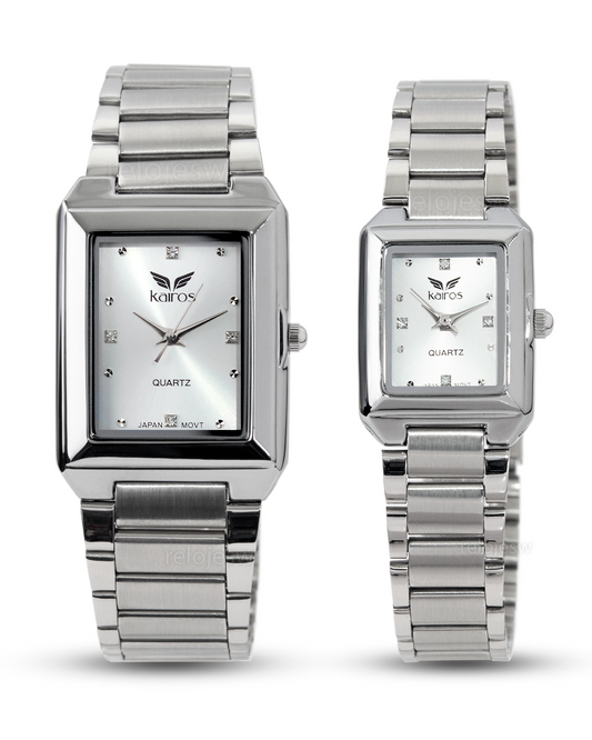 Reloj Kairos Pareja Plateado KLS332L-KLS426M-800