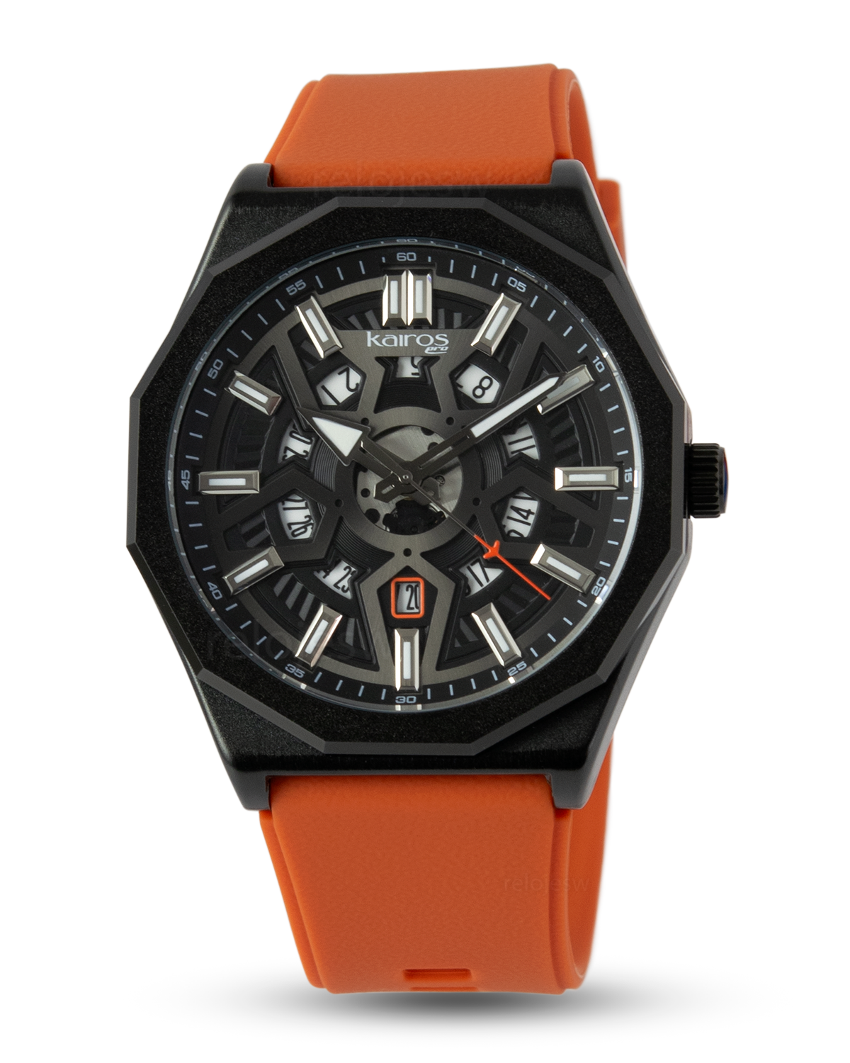 Reloj Kairos Hombre Naranja Negro KP8437-6